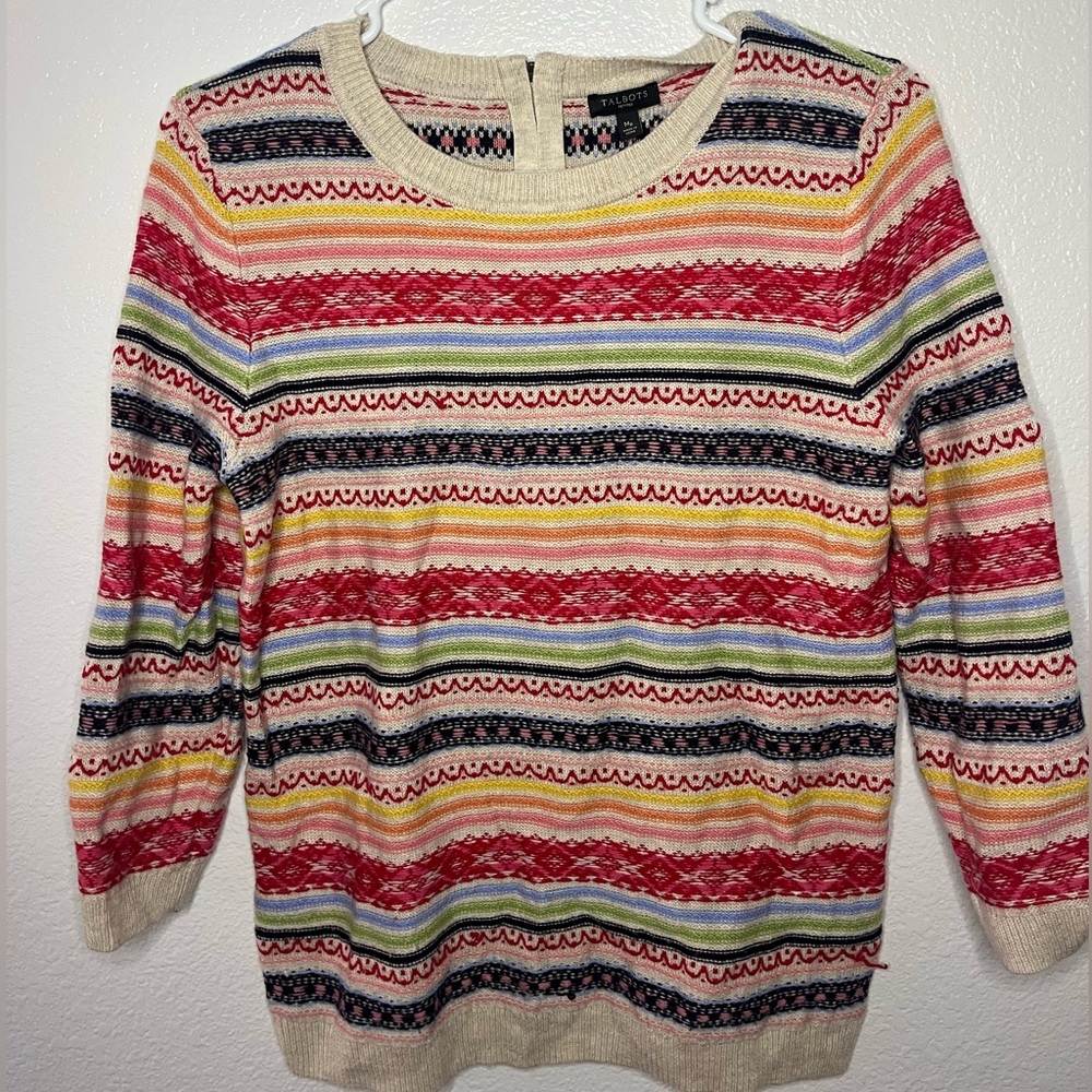 Talbots Women’s petite colorful sweater size M